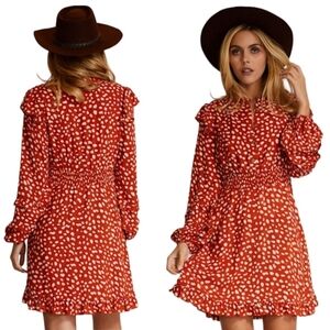 Miss Sparkling Long Sleeve Dress with Smocked Waist